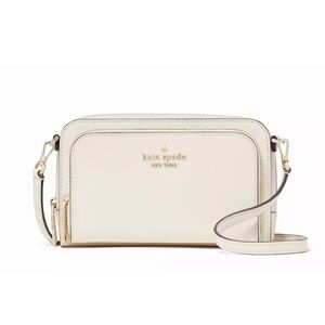 New Kate Spade Staci Dual Zip Around Crossbody Meringue